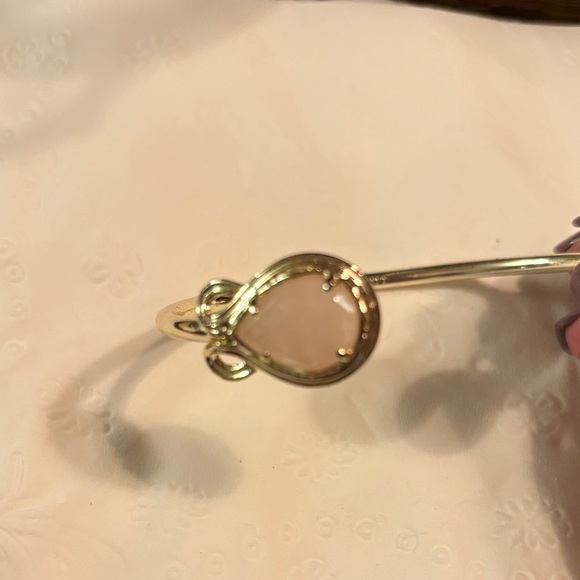 Kendra Scott Gold Bracelet with Blush pink Accents stones bangle - Picture 3 of 4
